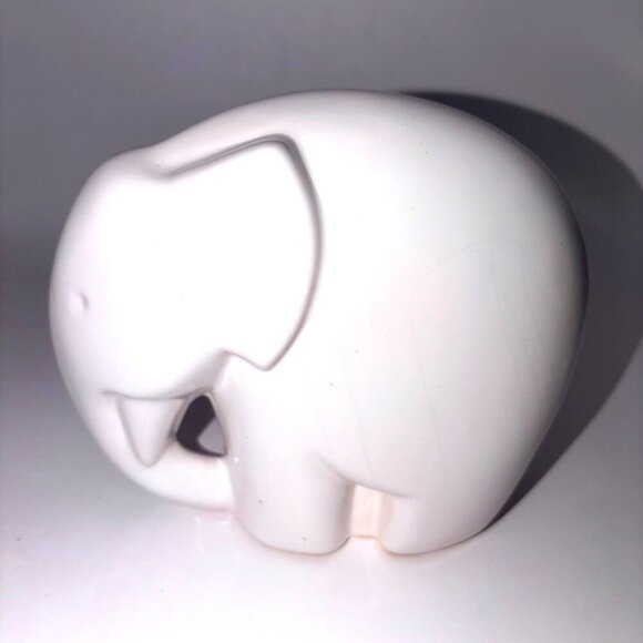 Vintage White Ceramic Elephant Figurine | Mid Century Style - Picture 4 of 9